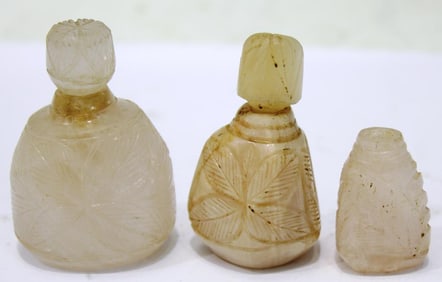 Chinese Rose Quartz Snuff Bottles, 3