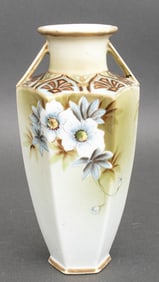 Nippon Floral Motif Porcelain Vase
