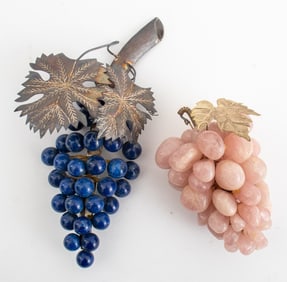 Pink Quartz & Lapis Lazuli Bunches of Grapes, 2