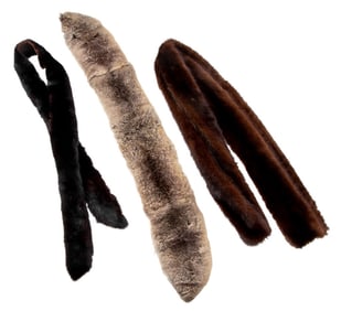 Mink and Chinchilla Fur Stoles, 3