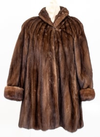 Chocolate Brown Mink Fur Coat
