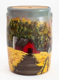 Hand-Painted Three Gallon Stoneware Crock