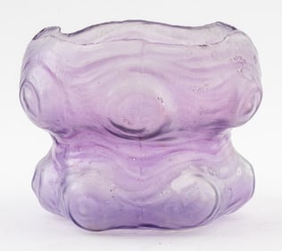 Contemporary Hand-Blown Purple Glass Bowl