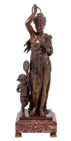 Jean Bulio "Jeune Femme..." Bronze Figure