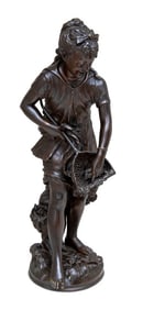 Jean Louis Gregoire "Fille au Filet" Bronze