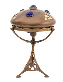 Arts and Crafts Brass and Copper Table Lamp