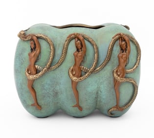 Erte "Eve" Gilt & Patinated Bronze Bowl, 1989