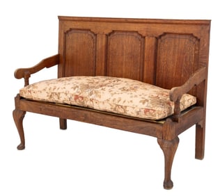George III Oak Paneled Settle, 18th C.