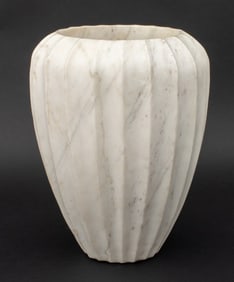 Kelly Wearstler Fluted White Marble Vase