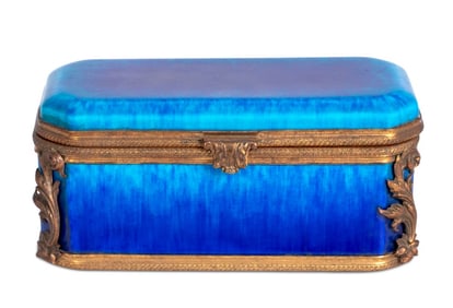 Sevres Blue Ground Gilt Metal and Porcelain Casket