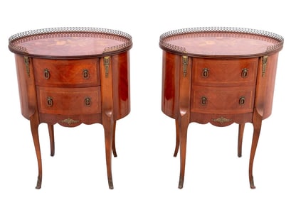 Louis XV Style Kingwood Bedside Tables, Pair