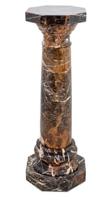 French Black Variegated Marble Pedestal