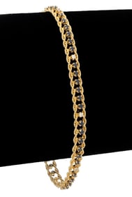 14K Yellow Gold Sapphire Diamond Bracelet
