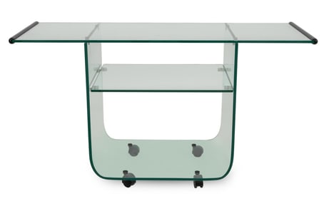 Italian Modern Glass Two-Tiered Bar Cart