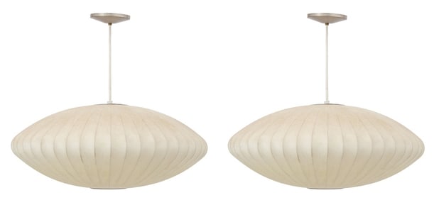 Herman Miller Style Bubble Pendant Lamps, Pair