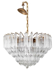 Venini Quadriedri Glass Prism Chandelier
