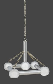 Gaetano Sciolari Style Tubular Chrome Chandelier