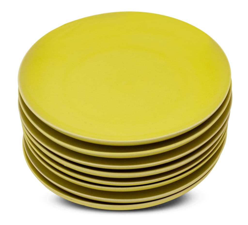 Rupert Spira Yellow Glazed Stoneware Plates, 8 (1 of 6)