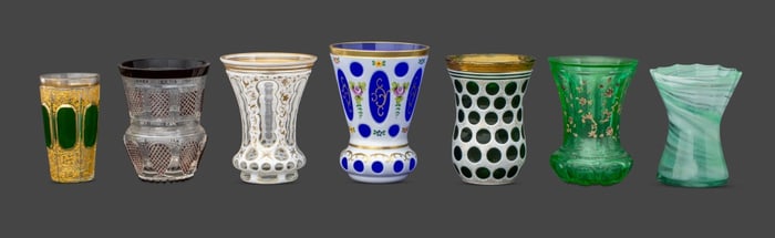 Bohemian Colored Glass Articles, 7