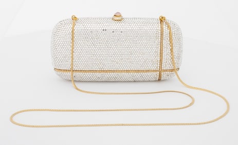 Judith Leiber Gold-Tone Rhinestone Clutch