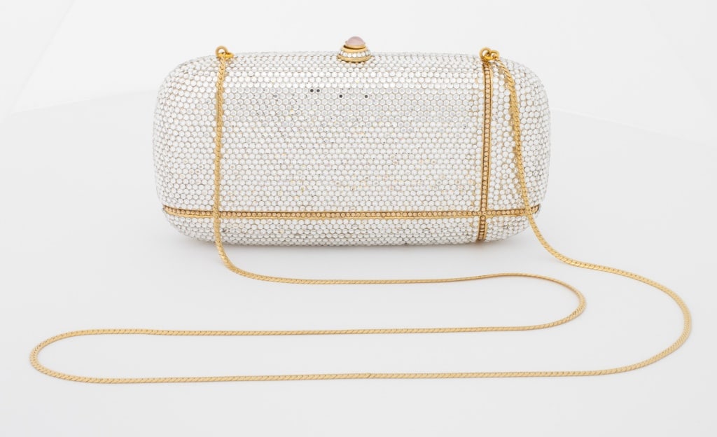 Judith Leiber Gold-Tone Rhinestone Clutch (1 of 12)