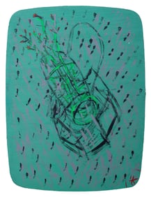 Herman Hershel Kahan Abstract Acrylic on Panel