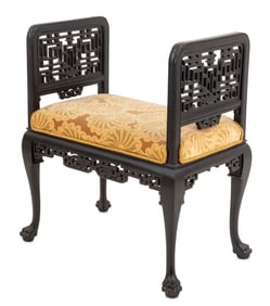 Aesthetic Movement Ebonized Wood Bench