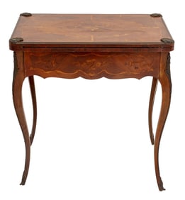 Louis XV Style Kingwood Marquetry Games Table