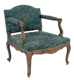 Regence Style Carved Wood Fauteuil, 19th C.