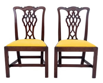 George III Mahogany Side Chairs, Pair