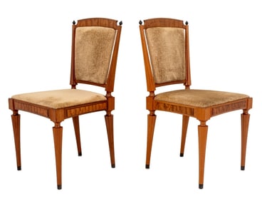 Richard Scott Newman Ebony Mahogany Chairs, Pair