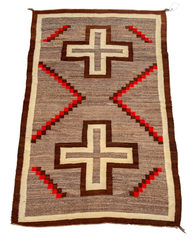 Navajo Geometric Cross Rug, 6' 6" x 3' 10" (1 of 4)