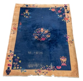 Nichols Chinese Blue Art Deco Rug, 8' 7" x 6'