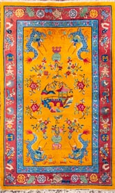 Chinese Art Deco Pictorial Rug, 8' x 5'