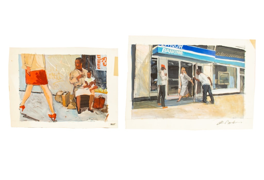 Michael Paraskevas Figural City Scenes Acrylic, 2 (1 of 7)