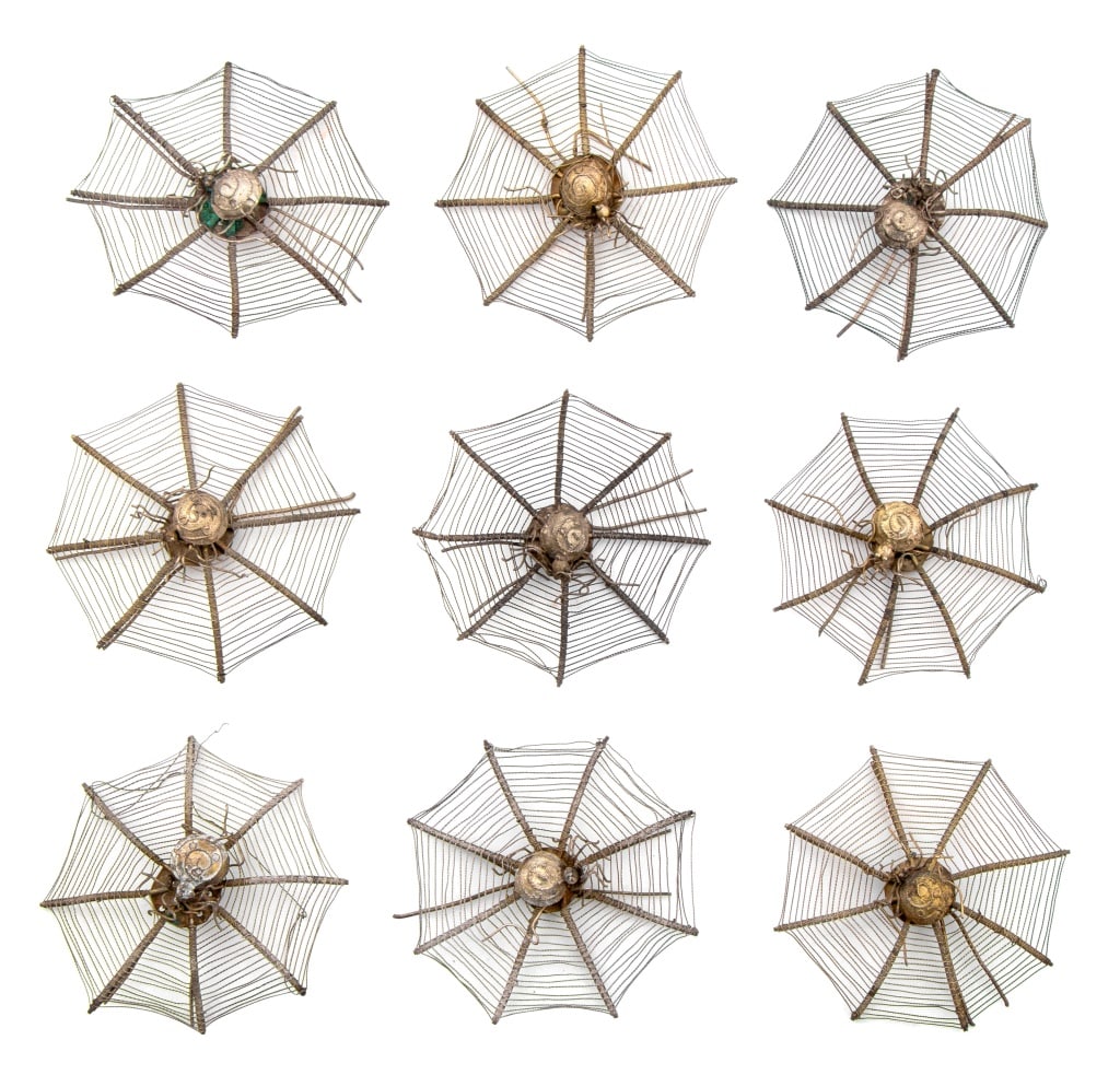 Chinese Silver Plate Spider Web Place Holders, 9 (1 of 5)