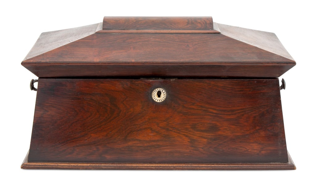 Regency Mahogany Sarcophagus Tea Caddy (1 of 4)