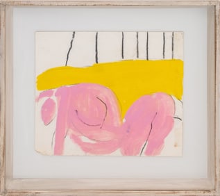 Roger Hilton Reclining Nude Woman Mixed Media