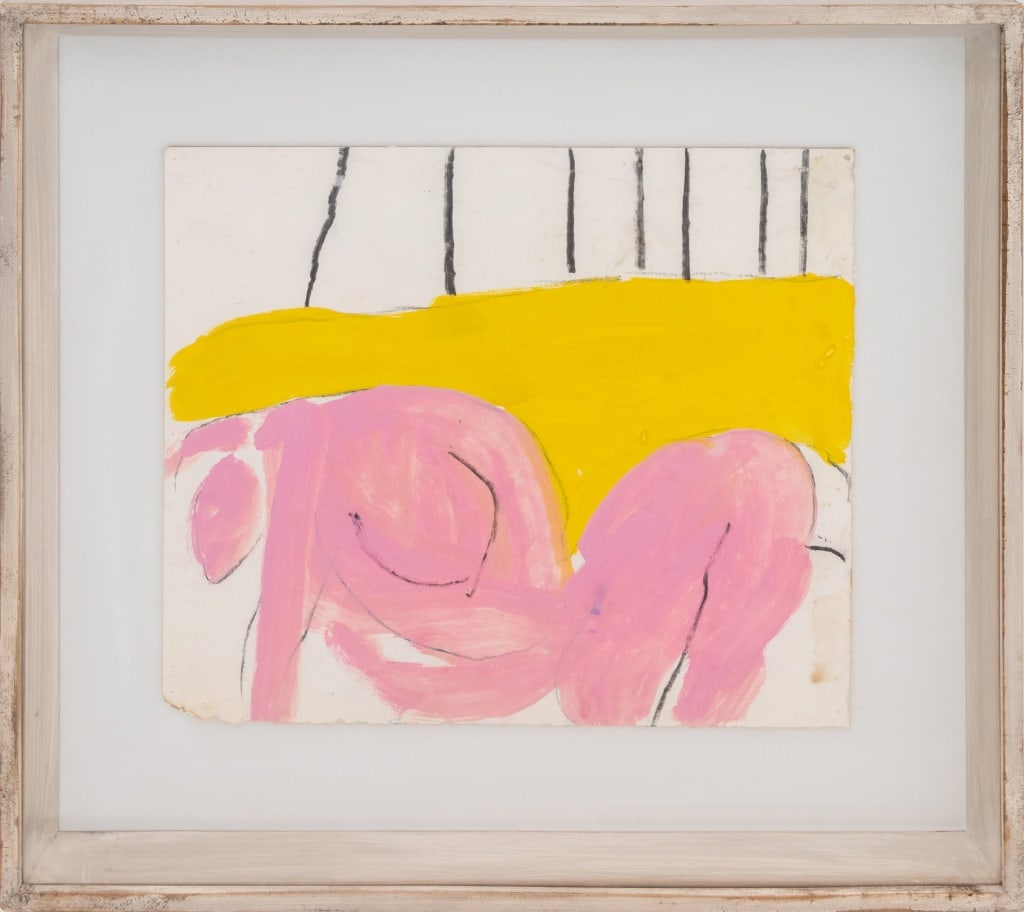 Roger Hilton Reclining Nude Woman Mixed Media