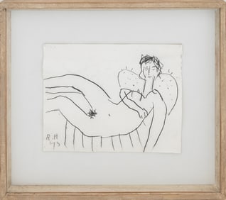 Roger Hilton Nude Woman Charcoal on Paper, 1973