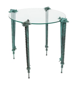 Garry Knox Bennett Glass-Top Bronze Table