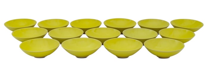 Rupert Spira Yellow Glazed Stoneware Bowls, 15