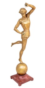Achille Chainaye "Dancer" Gilt Bronze Sculpture