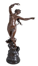 Felix Carpentier Le Depart des Hirondelles Bronze