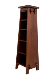 Stickley Roycroft Oak Magazine Pedestal Bookshelf