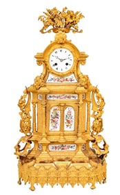 Napoleon III Ormolu & Porcelain Mounted Clock
