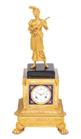 Charles X Ormolu & Porcelain Figural Clock