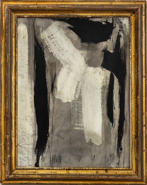 Graham Harmon Abstract Composition Oil, 1970 (1 of 7)