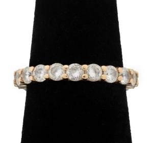 14K Yellow Gold Diamond Shared Prong Band