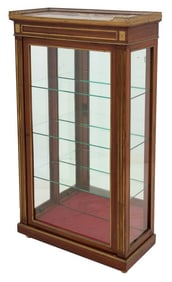French Brass Mounted Mahogany and Marble Vitrine